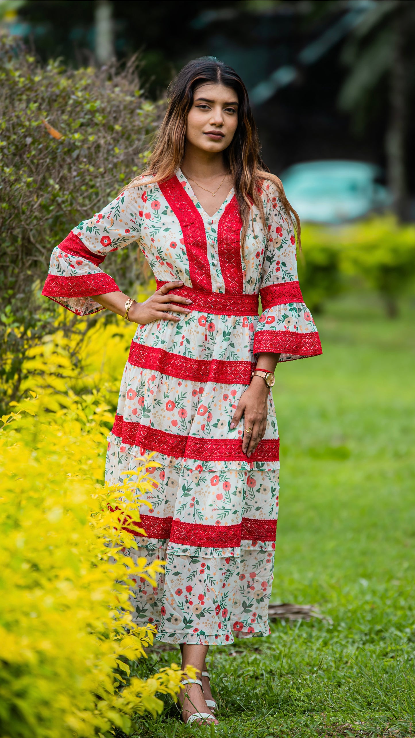 SCARLET BLOOM DRESS