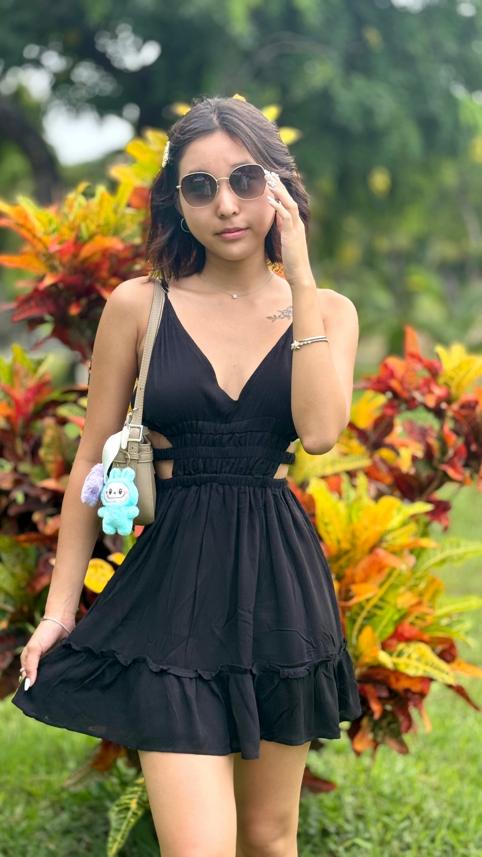 pollie mini dress in black Princess Polly Women's Acosta Mixed Media Long Sleeve Minidress - Black